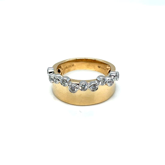 14Kt Yellow Gold and White Gold Diamond Fashion Ring