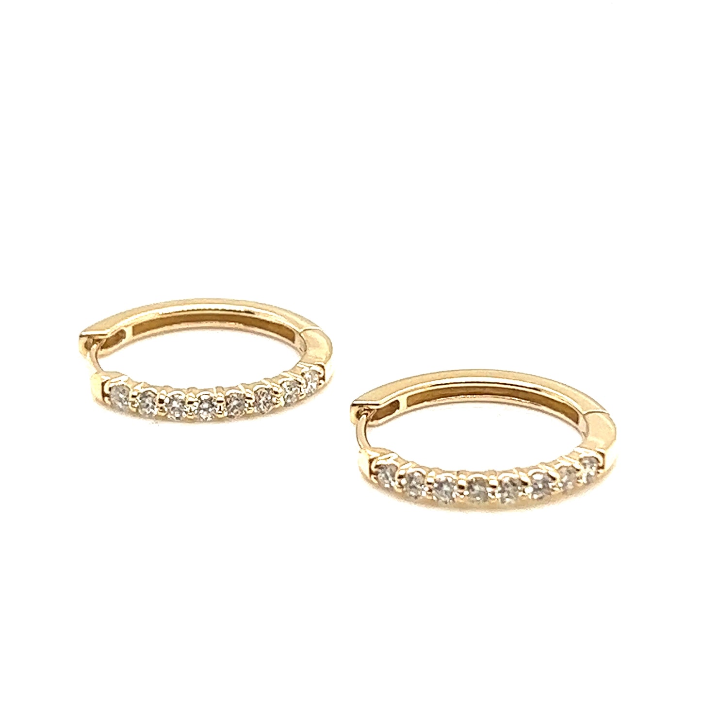 Yellow Gold Diamond Hoop Earrings