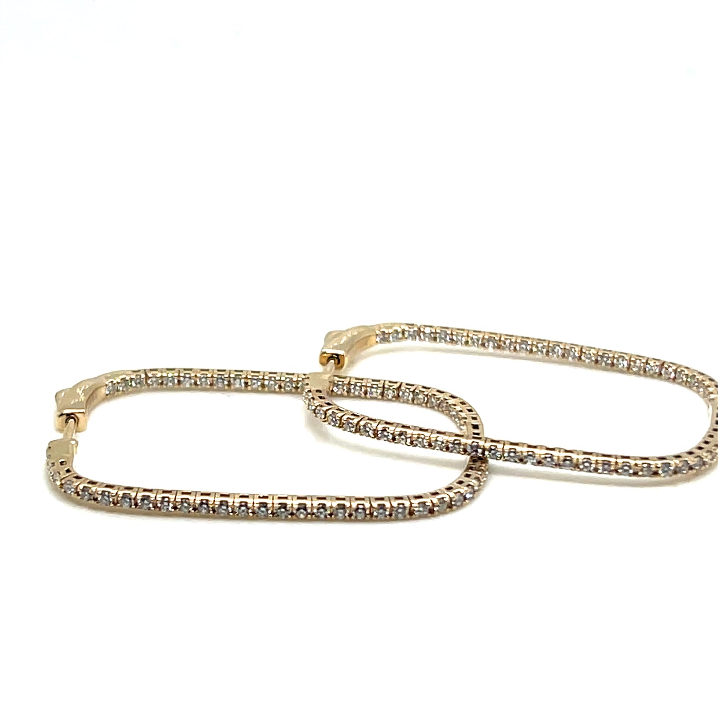 Yellow Gold Flexible Diamond Inside/Out Hoop Earrings