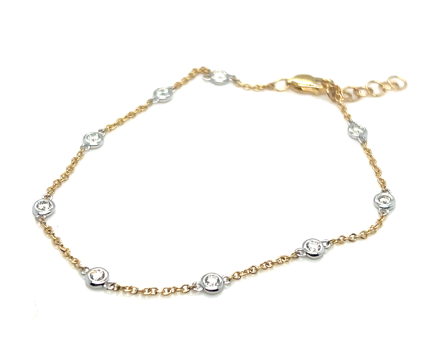 14Kt Yellow and White Gold Diamonds By The Yard Bracelet