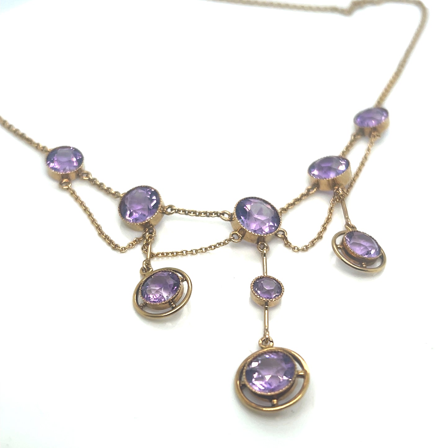 Yellow Gold Amethyst Necklace