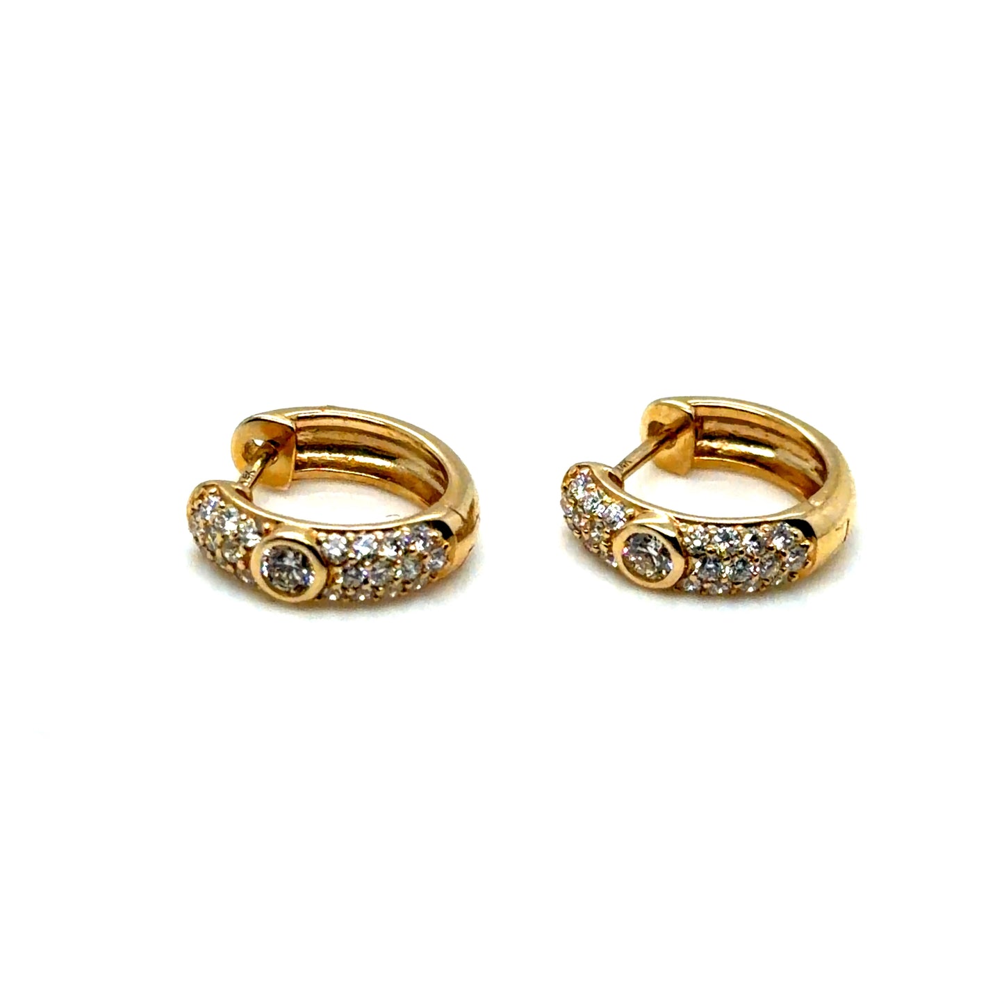 14Kt Yellow Gold Diamond Fashion Huggies