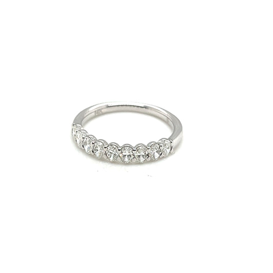 White Gold Oval Cut Diamond Band