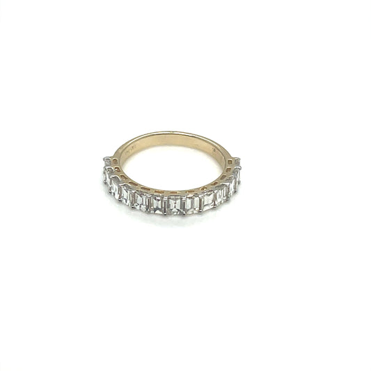 Yellow Gold Emerald Diamond Band