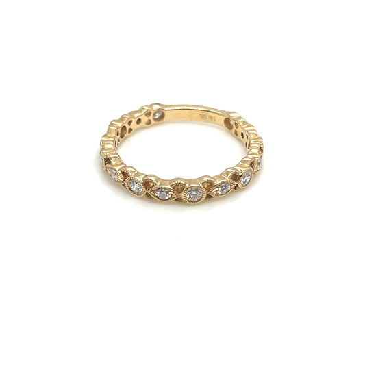 14Kt Yellow Gold and Diamond Band