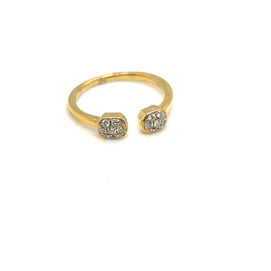 18Kt Yellow Gold and Diamond Open Band