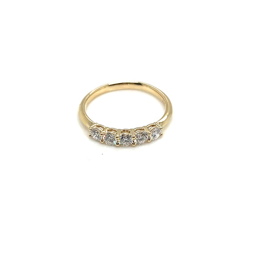 Yellow Gold 5 Diamond Band