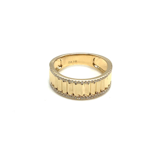 14Kt Yellow Gold Wide Diamond Fashion Band