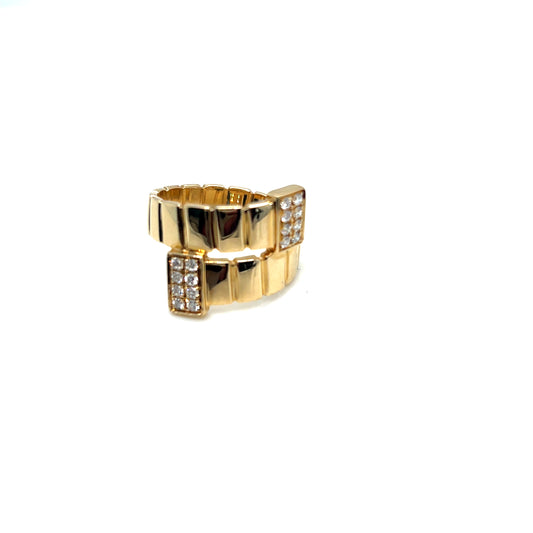 Yellow Gold Diamond Crossover Fashion Ring
