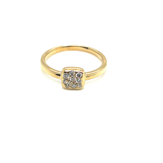 Diamond Square Shaped Fashion Ring