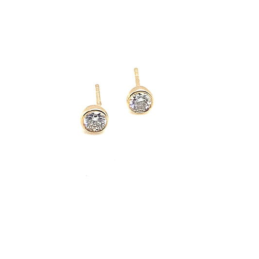 Yellow Gold Diamond Stud Earrings