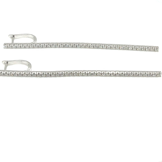 14Kt White Gold Diamond Flexible Dangle Earrings