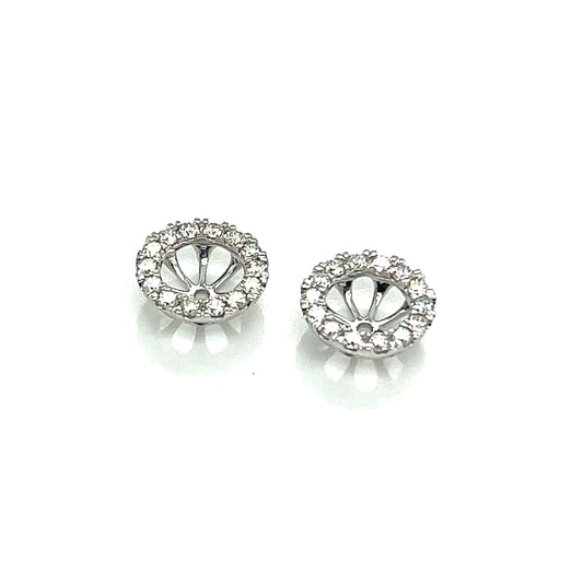 14Kt White Gold Diamond Earring Jackets