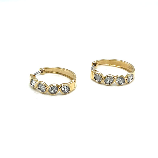 Yellow Gold Diamond Fashion Hoop Earrings