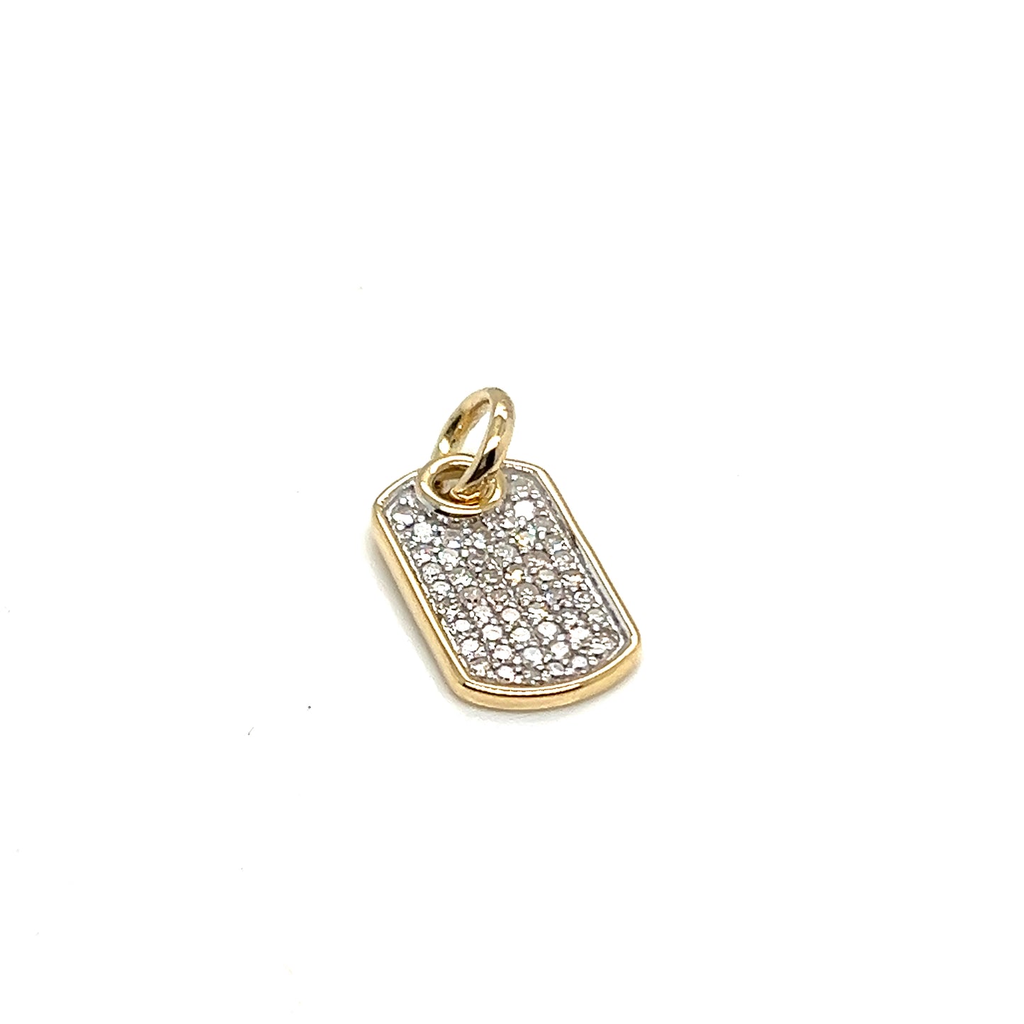 Diamond Dog Tag Charm/Pendant