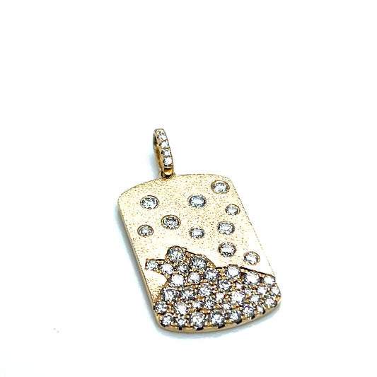 Diamond Dog Tag Charm/Pendant