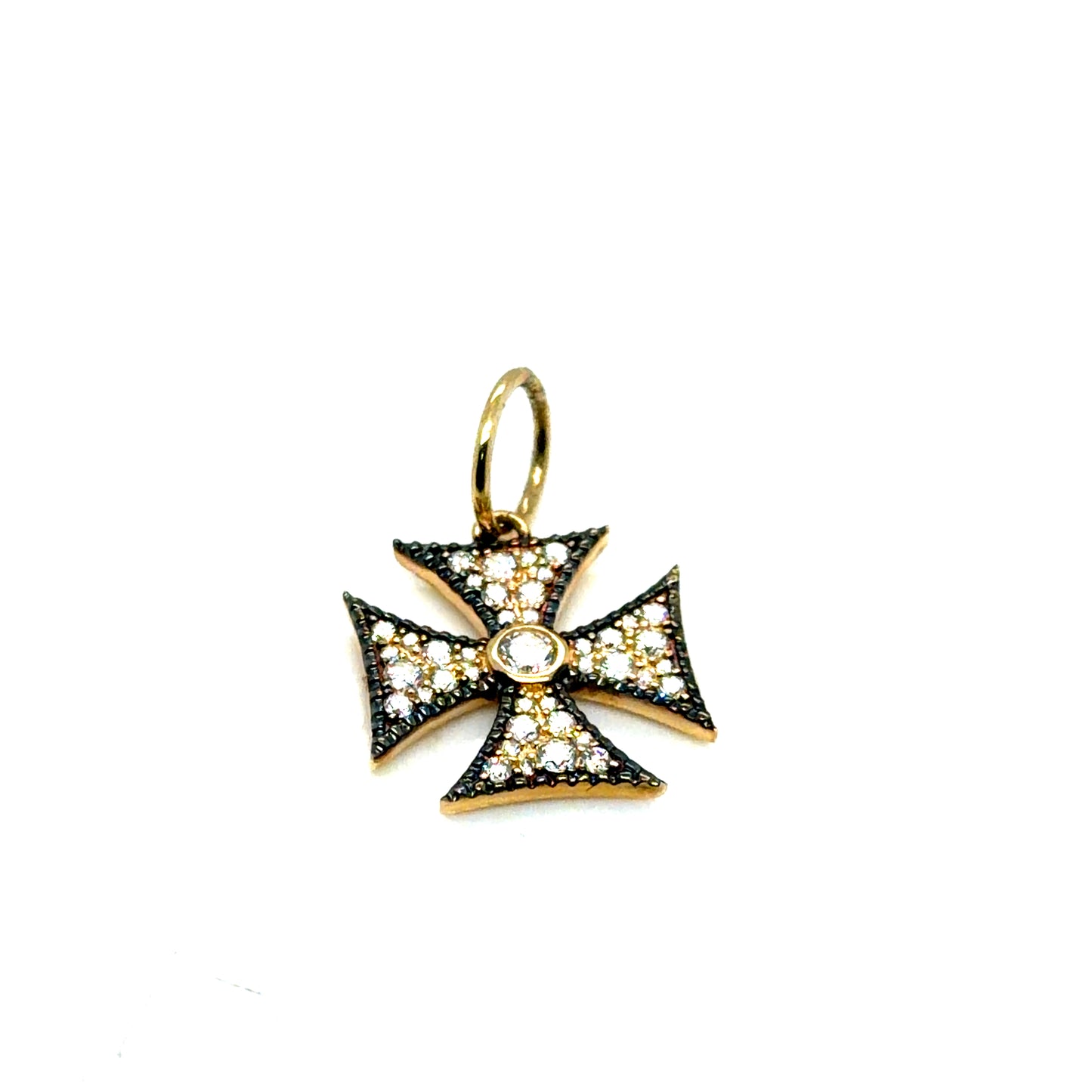 14Kt Yellow Gold Diamond Cross Pendant