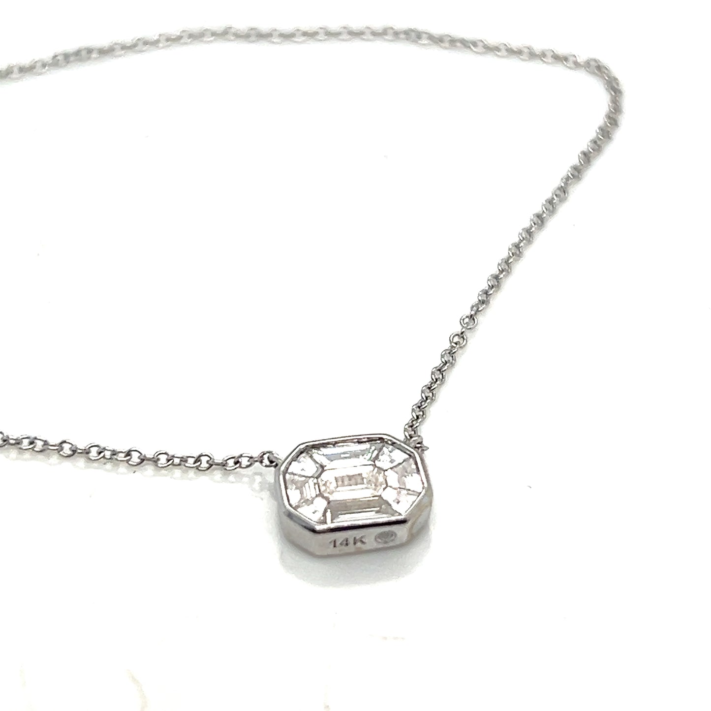 White Gold Pie Cut Diamond Necklace