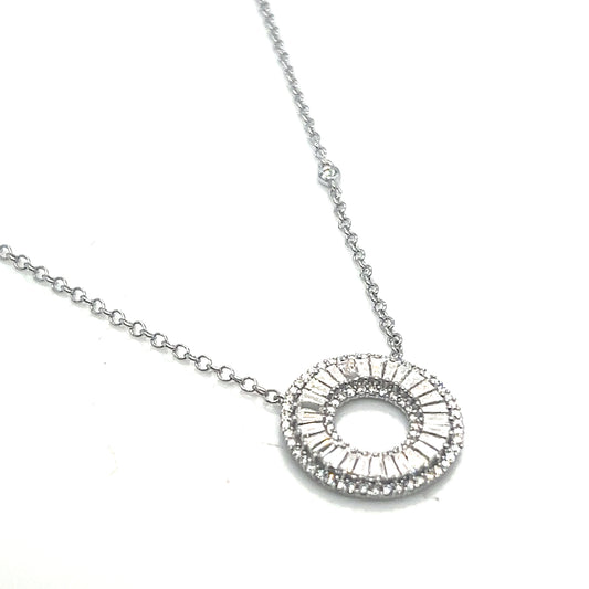 White Gold Diamond Circle Necklace