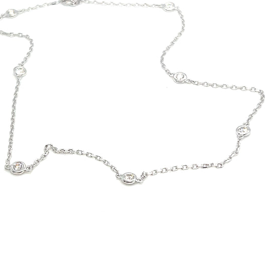 White Gold Diamonds By The Yard Necklace