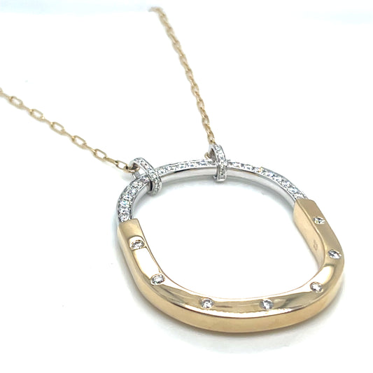 Yellow and White Gold Diamond Fashion Necklace
