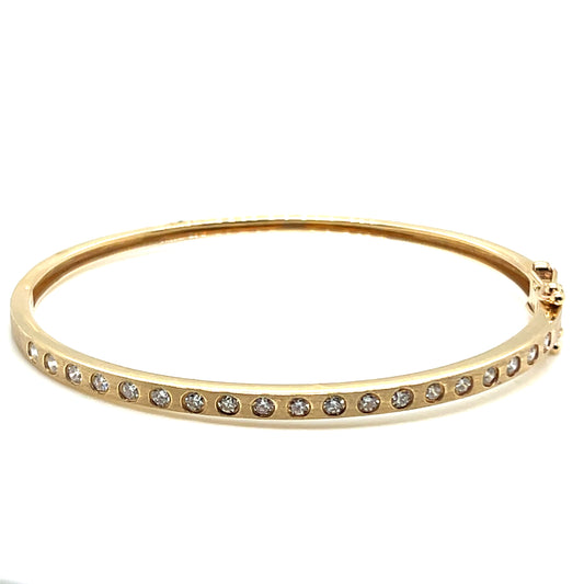 14Kt Yellow Gold Diamond Fashion Bangle Bracelet