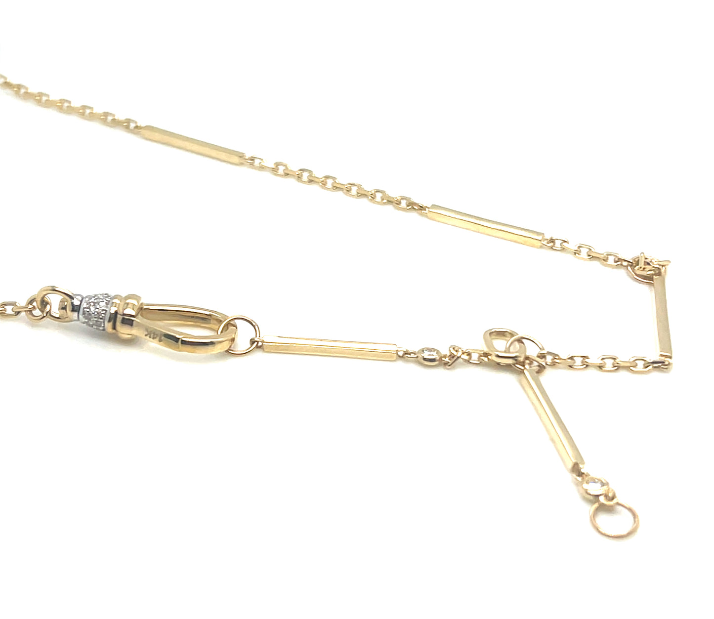 14Kt Yellow Gold Necklace with Diamond Accents