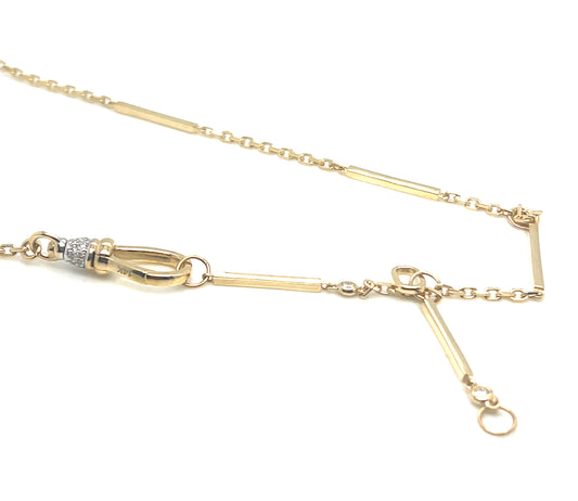 14Kt Yellow Gold Necklace with Diamond Accents