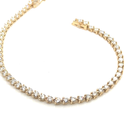 Yellow Gold Shared Prong Tennis Bracelet