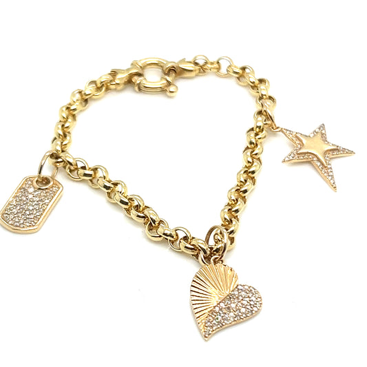 3 Charm Diamond Bracelet