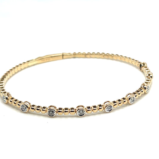 Bezel Set Diamond Bangle Bracelet