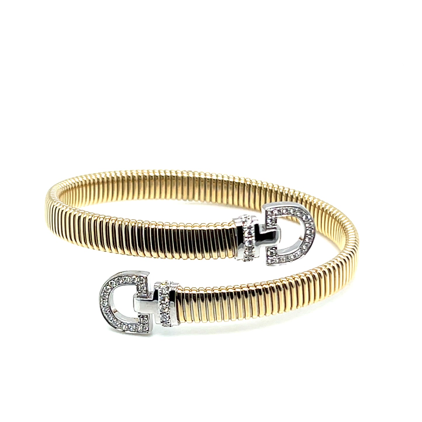 Diamond Buckle Flexible Cuff Bracelet