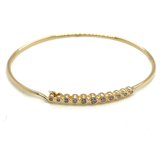 14Kt Yellow Gold Diamond Bangle Bracelet
