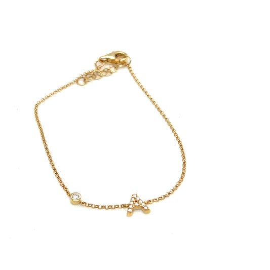 "A" Initial Diamond Bracelet