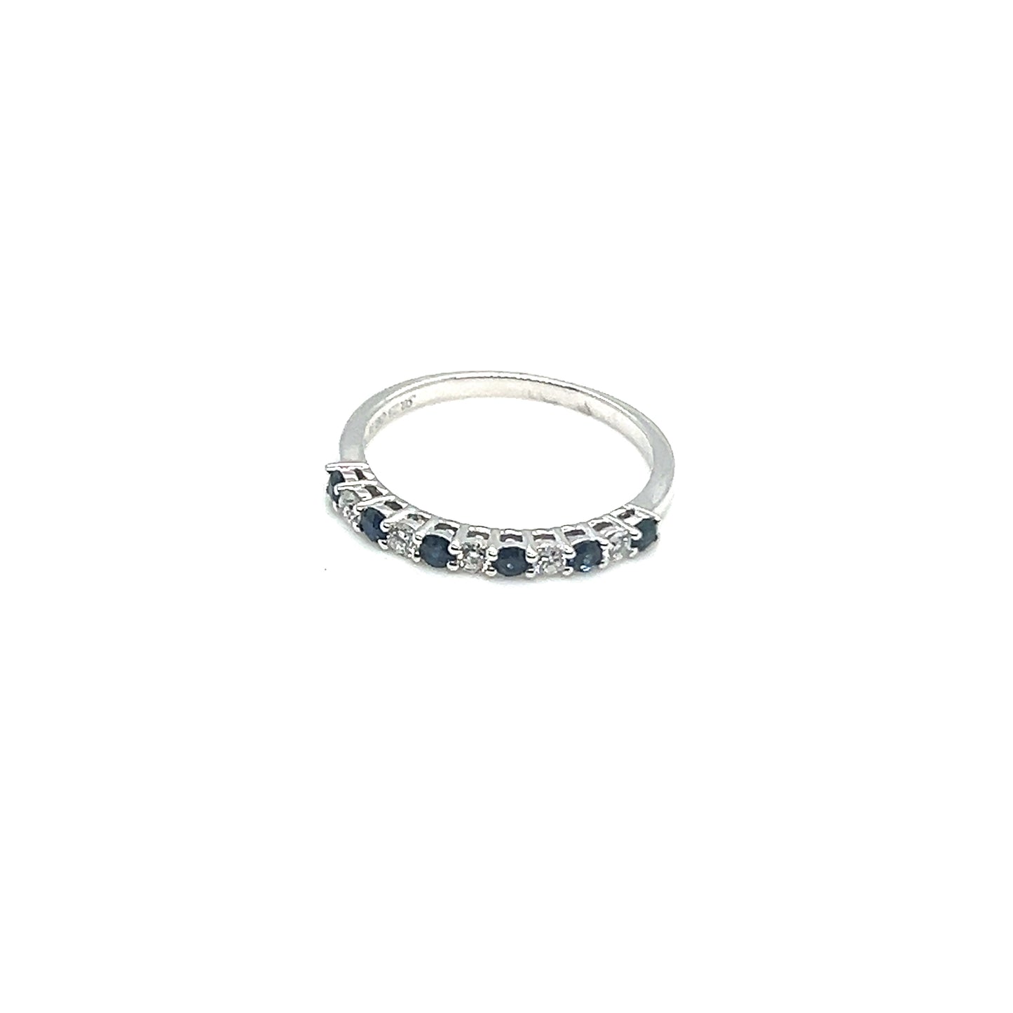 White Gold Sapphire and Diamond Band