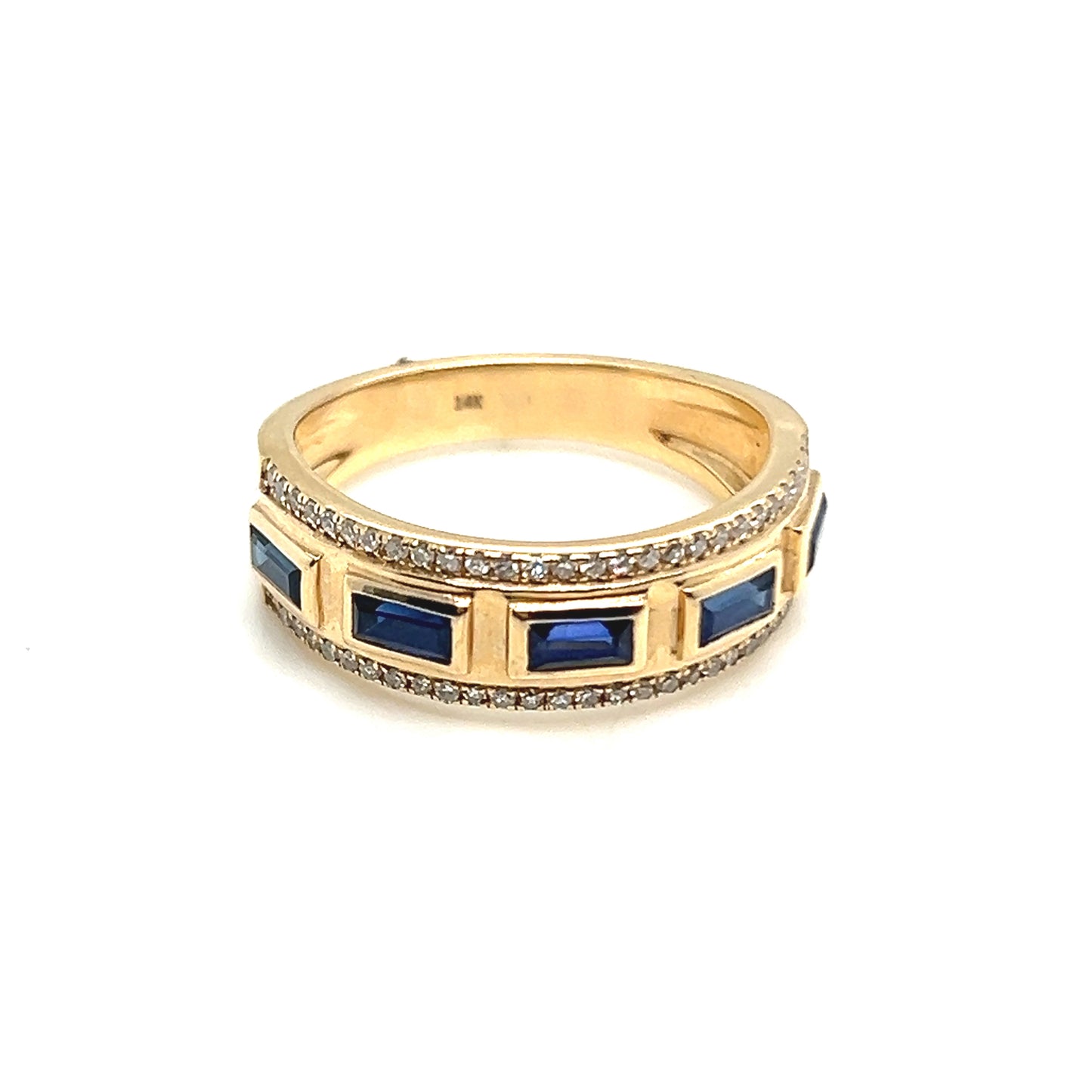 14Kt Yellow Gold Sapphire and Diamond Band