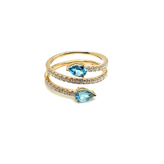 Blue Topaz and Diamond Fashion Bypass