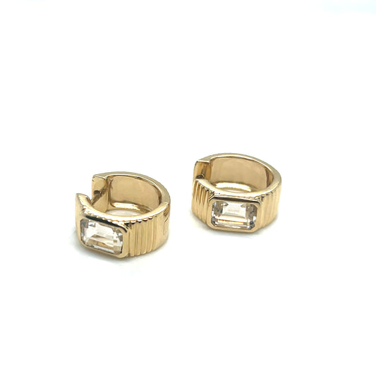 White Topaz Huggies
