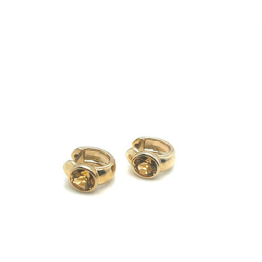 Citrine Huggie Earrings