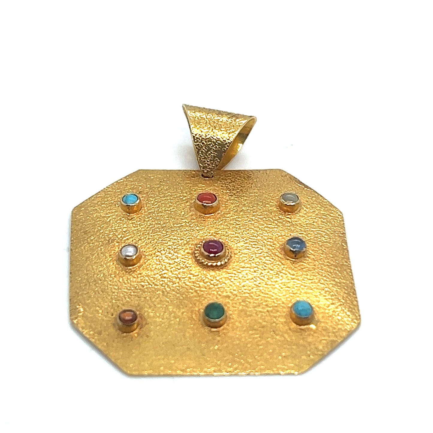 Yellow Gold Multicolor Pendant