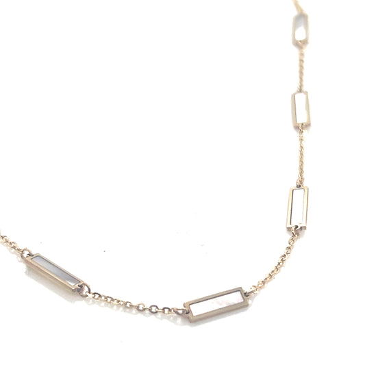 Mother of Pearl Station Necklace