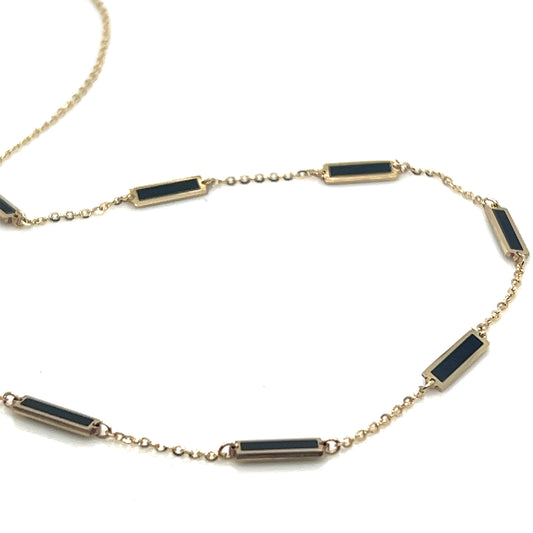 Black Onyx Station Necklace