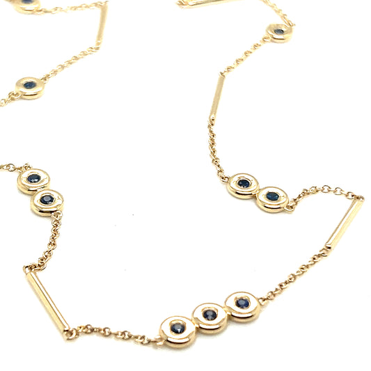 Yellow Gold and Sapphire Necklace