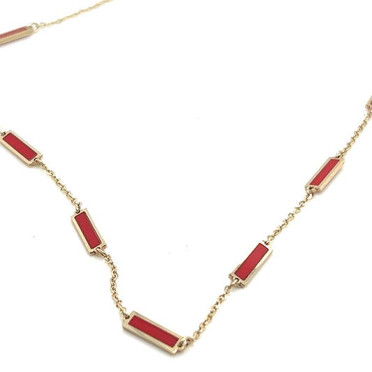 Red Onyx Station Necklace