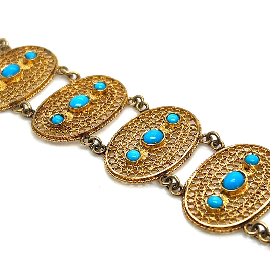 Turquoise Oval Link Bracelet