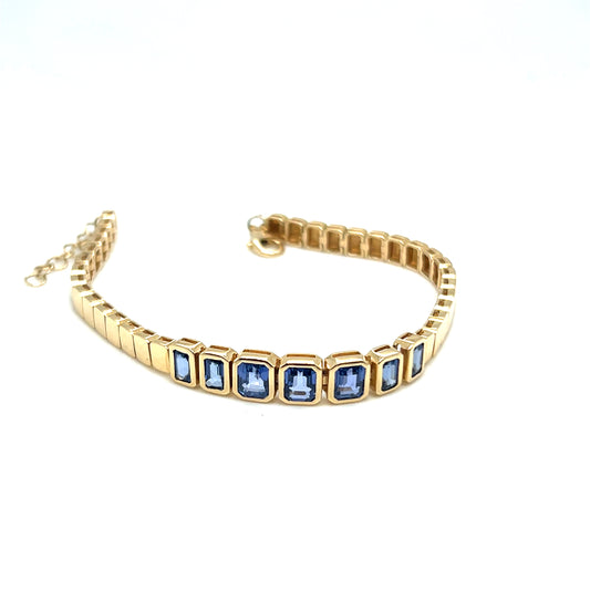 7 Emerald Cut Sapphire Bracelet