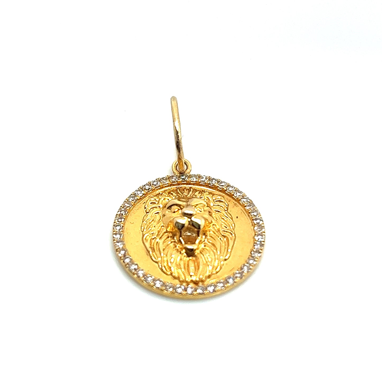 Diamond Lion Disc Charm/Pendant