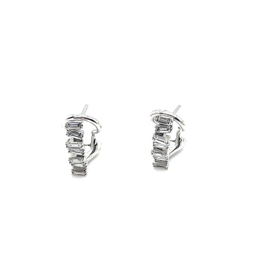 Bassali Baguette Huggie Earrings