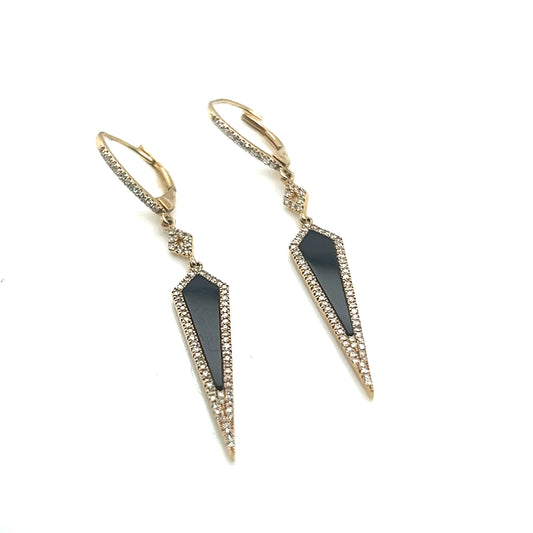 Bassali Onyx and Diamond Dangle Earrings