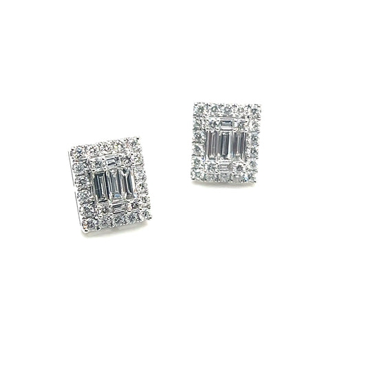 Mosaic Diamond Stud Earrings
